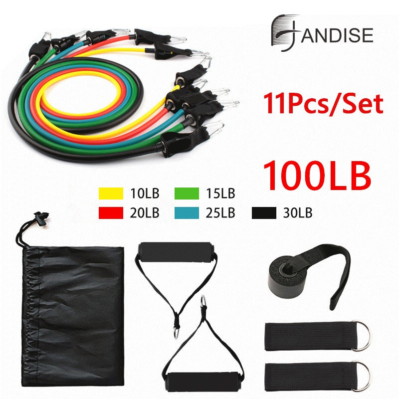 Resistance bands set with loop bands for leg workouts
