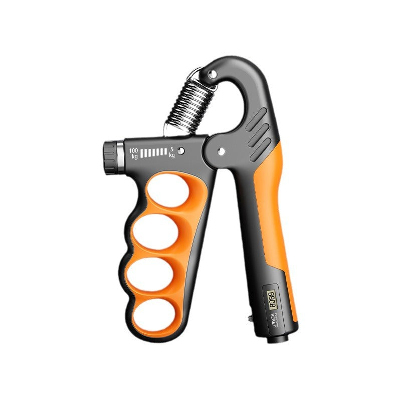 Adjustable hand grip strengthener in grey for grip workouts