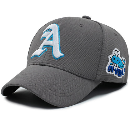 Embroidered baseball cap in navy blue for casual wear