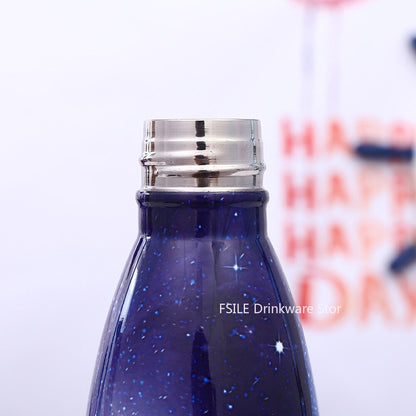 Stainless steel insulated water bottle with leak resistant lid