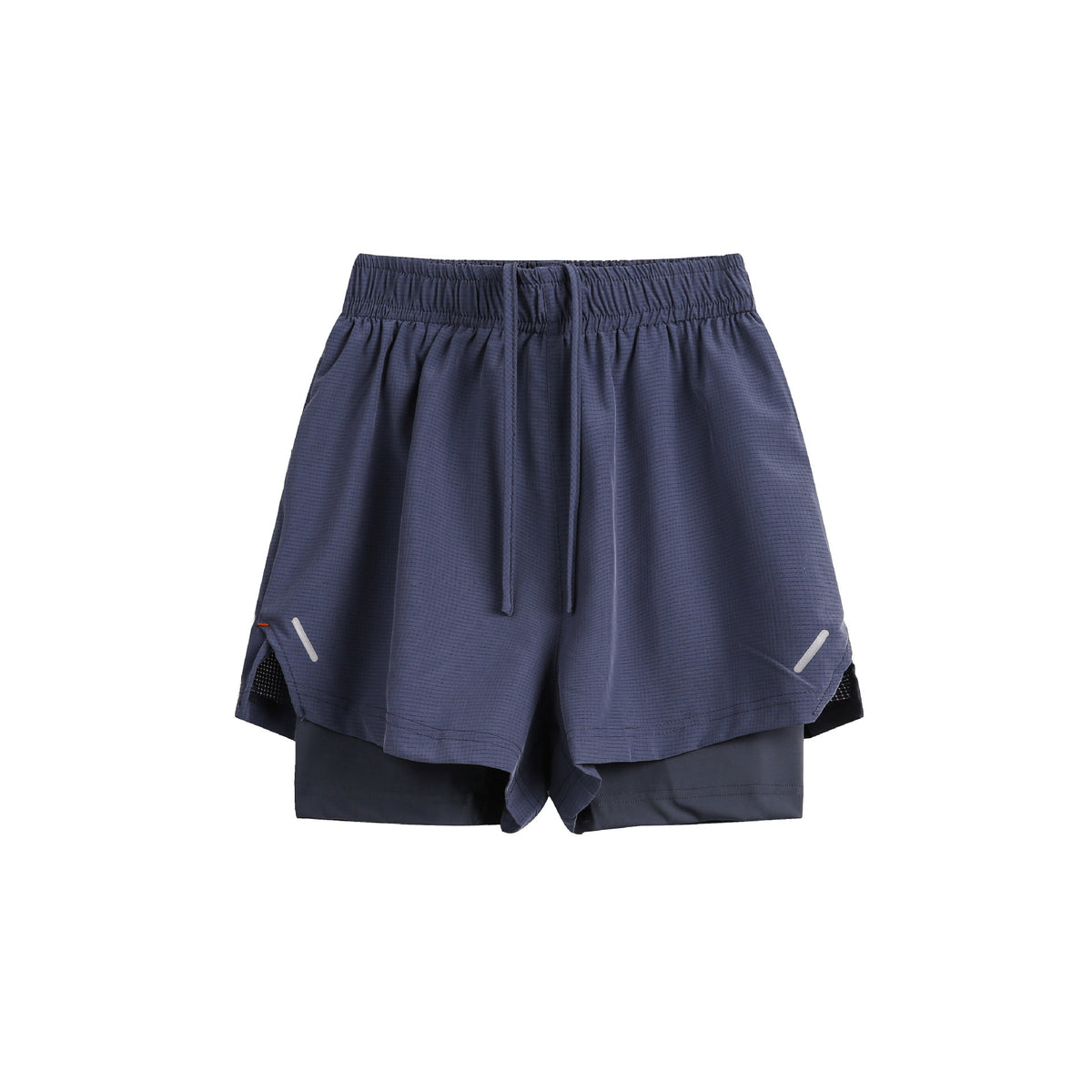 Running shorts in polyester fabric