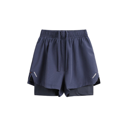 Running shorts in polyester fabric