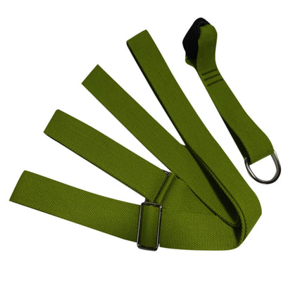 Door leg stretcher with adjustable strap and metal D ring