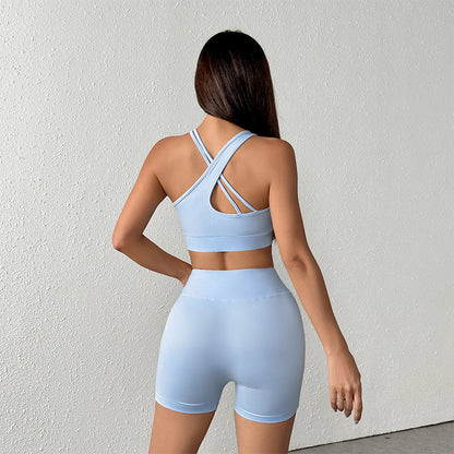 Solid color bra sports suit