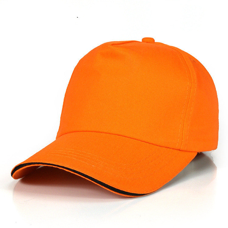 Custom embroidered baseball caps in white cotton design with red accents, perfect for branding and promotional events.