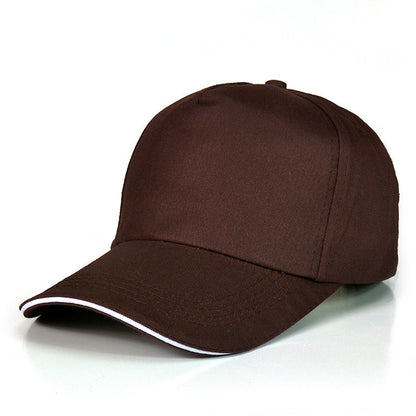 Custom embroidered baseball caps in navy blue cotton, perfect for branding and complements any promotional event.