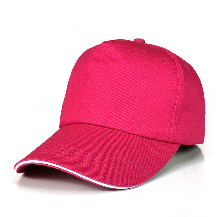 Custom embroidered baseball caps in navy blue cotton, perfect for branding and complements any promotional event.
