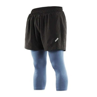 Men's 2 in 1 running shorts with adjustable drawstring waistband
