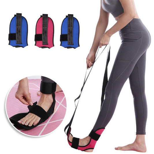 Yoga stretch strap with loops for flexibility training