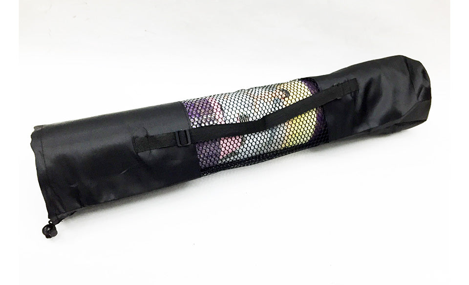 TPE yoga mat rolled up with portable carry bag