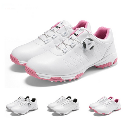 Women's Golf Shoes Anti-Slip Waterproof Auto-Rotating Laces
