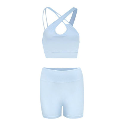 Solid color bra sports suit