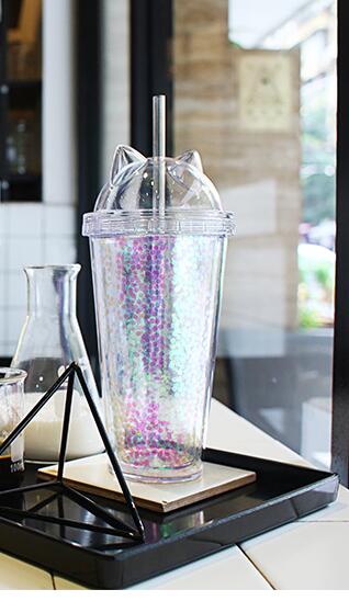 Kids water bottle with straw for travel and outdoor use