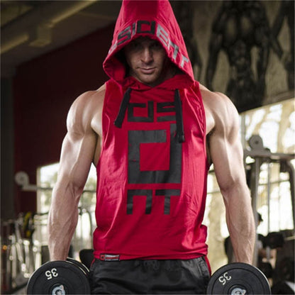 Men's workout tank top in cotton polyester blend