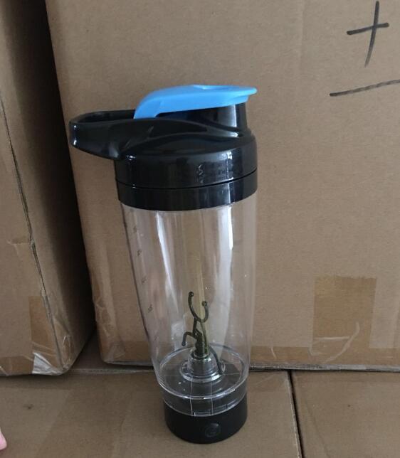 Electric protein shaker bottle for gym workouts