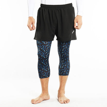 Men's 2 in 1 running shorts with polyester spandex fabric