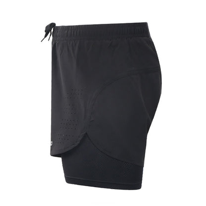 Men's 2 in 1 running shorts with adjustable drawstring waistband