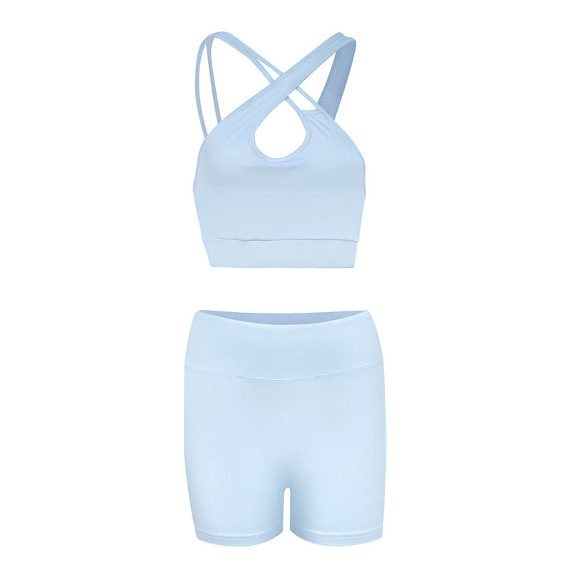 Solid color bra sports suit