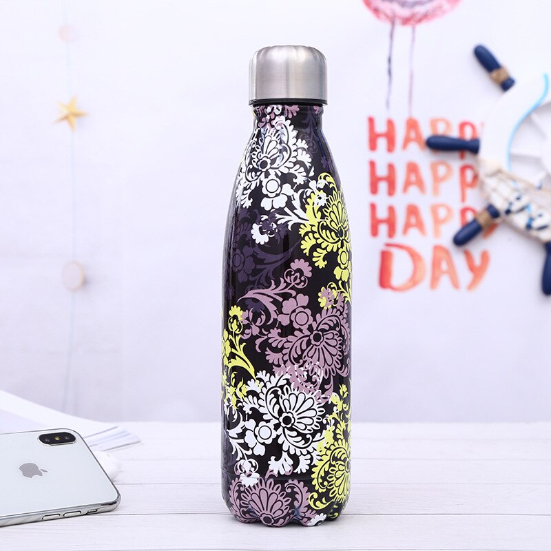 Stainless steel insulated water bottle for backpack and gym bag