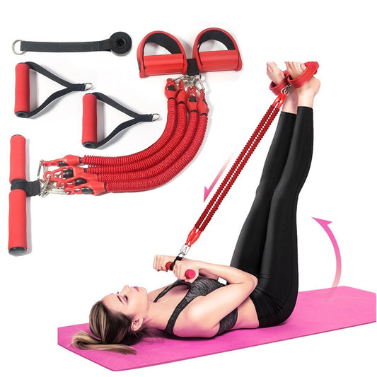 Pedal resistance band with 4 adjustable resistance tubes