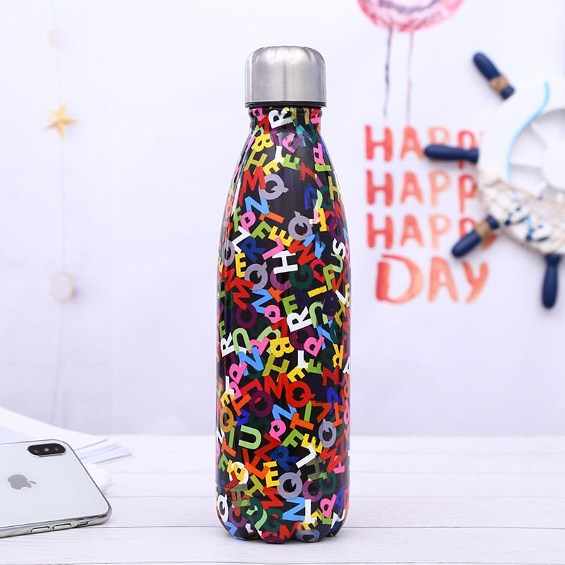 Stainless steel insulated water bottle gradient vacuum flask for travel