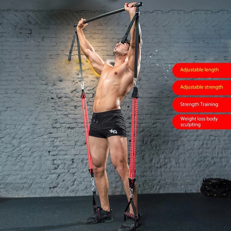 Pilates bar with steel pipe for resistance exercises