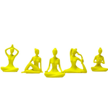 Creative resin yoga action design decorations for yoga enthusiast sets