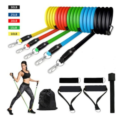 Resistance bands set for stretching and home fitness training