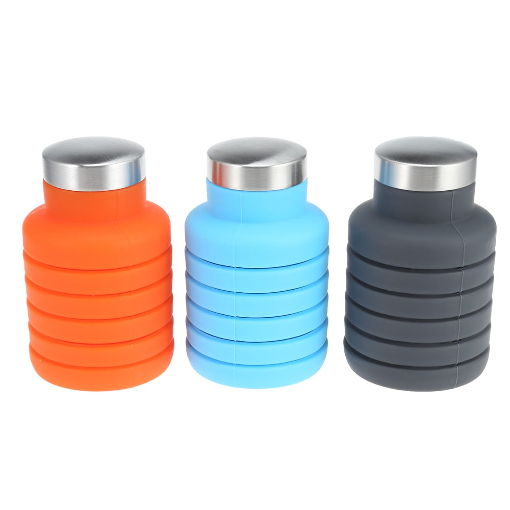 Collapsible water bottle for travel and outdoor activities