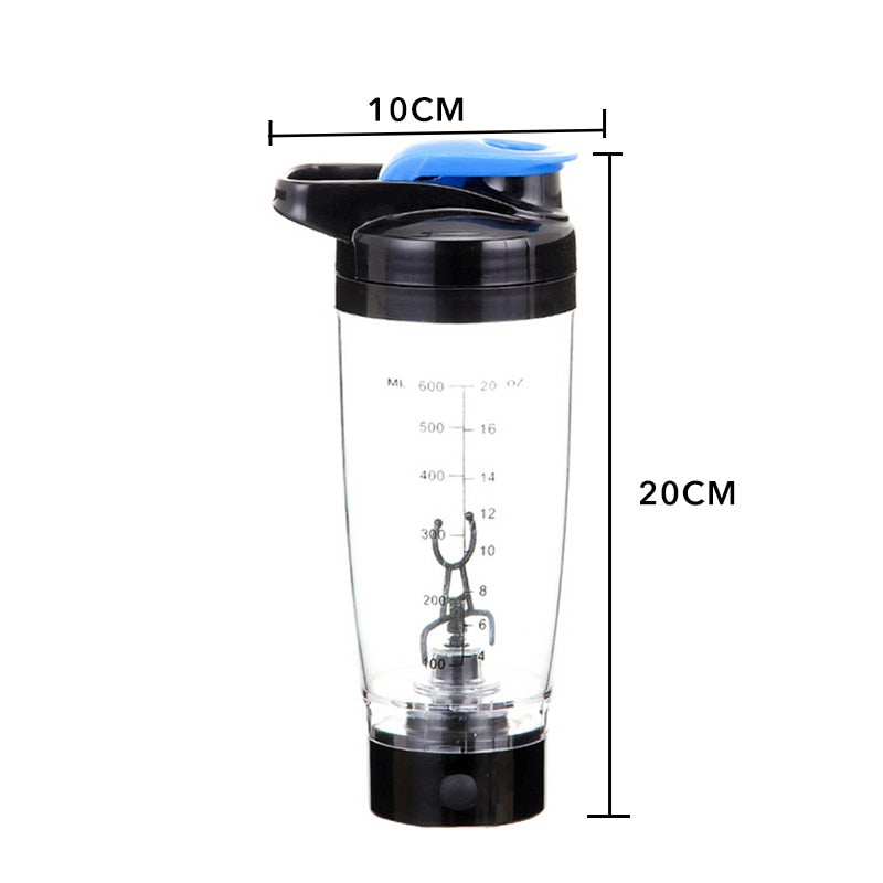 Electric protein shaker bottle 600ml capacity