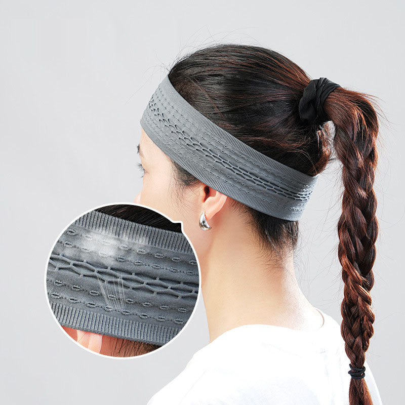 Sports headband with breathable sweat wicking nylon