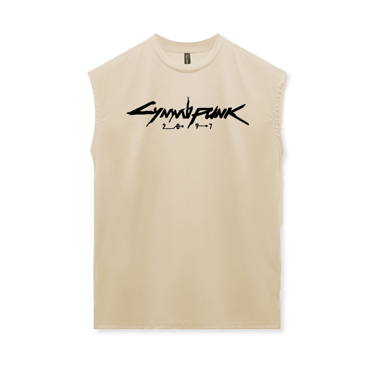 Men's workout tank top with mesh pattern for gym training