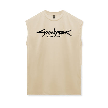 Men's workout tank top with mesh pattern for gym training