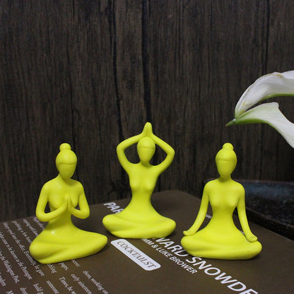 Creative resin yoga action design decorations for yoga enthusiast sets