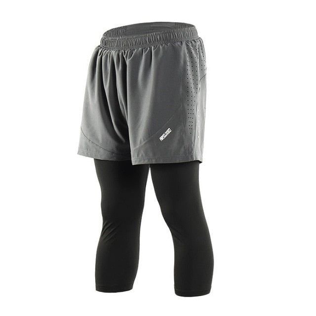 Men's 2 in 1 running shorts for gym workouts and training
