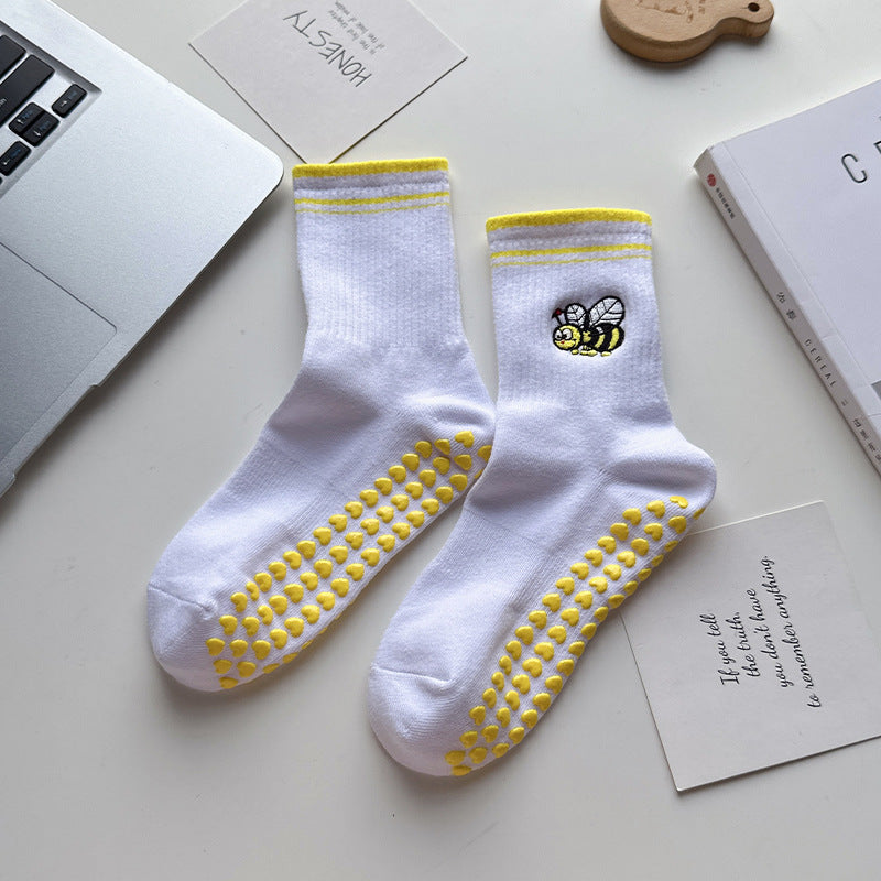 Yoga socks for women with coffee cup design