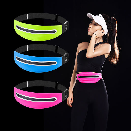 Running waist pack with waterproof phone storage