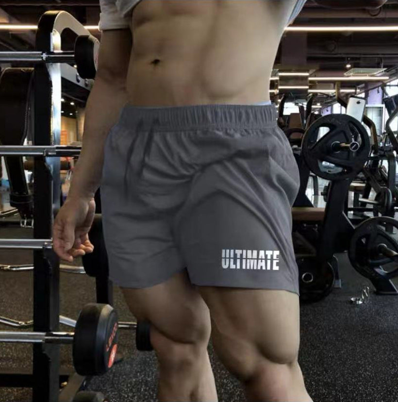 Summer Sports Men's Quick-Dry Three-Quarter Shorts, Elastic Gym Fitness Bodybuilding Training Hot Pants