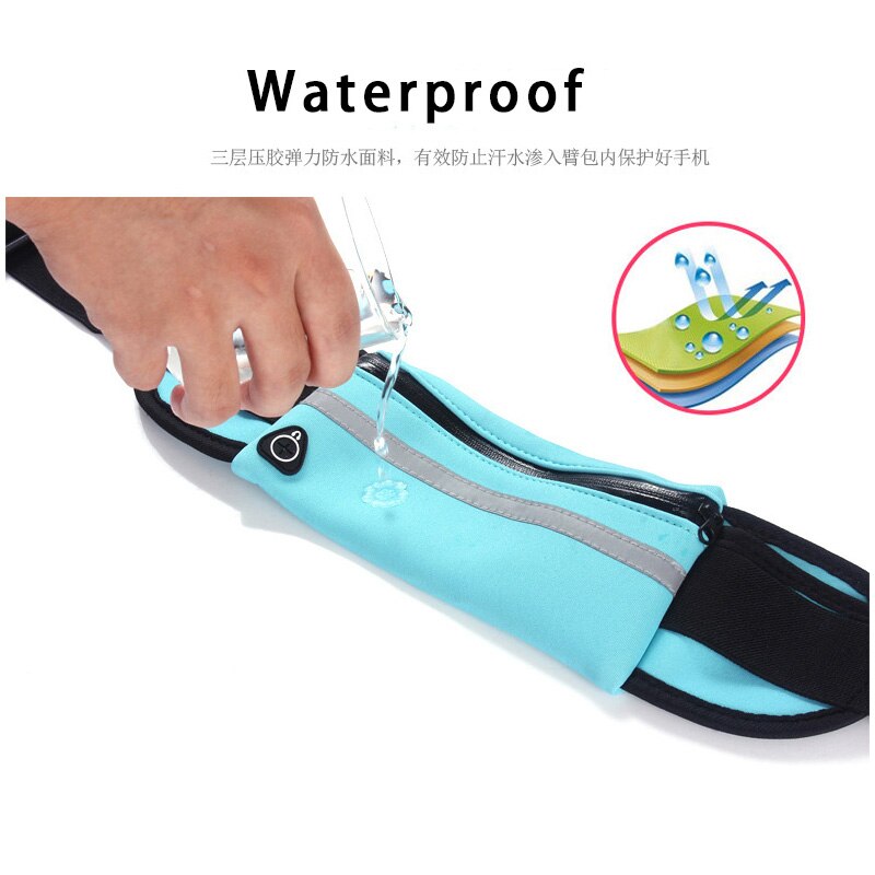 Running belt with water bottle holder in neoprene fabric