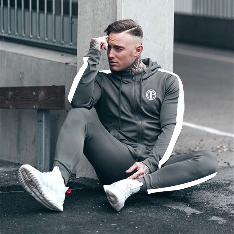 Men's tracksuit set with hoodie and jogger pants