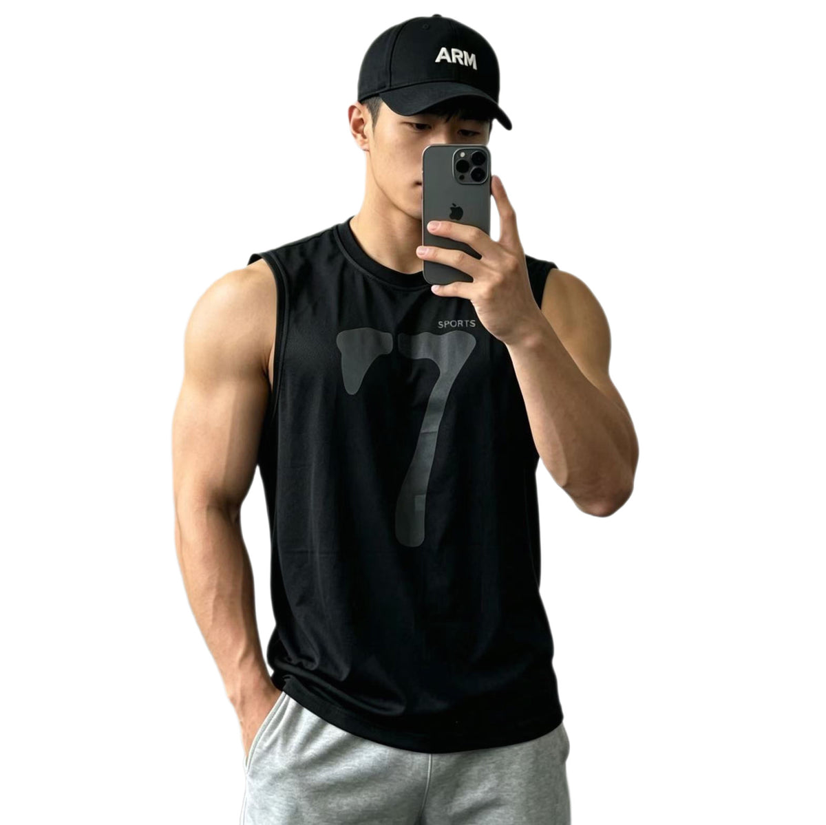 Men's workout tank top sleeveless fitness vest