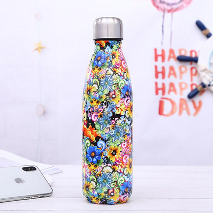 Stainless steel insulated water bottle for backpack and gym bag