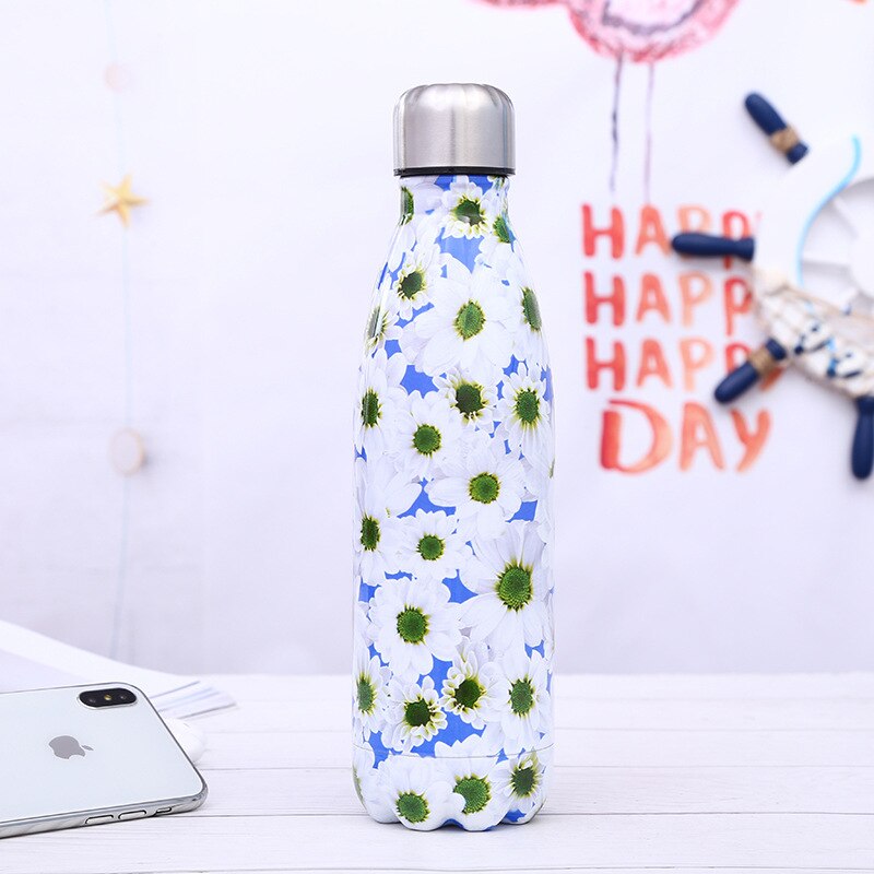 Stainless steel insulated water bottle gradient vacuum flask for travel