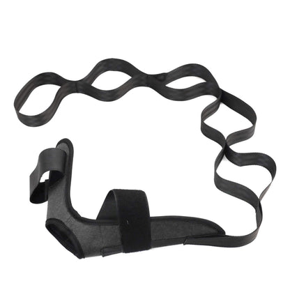 Yoga stretch strap with loops for home fitness workouts