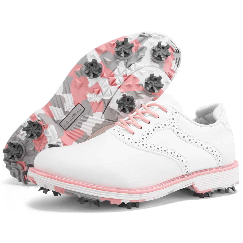 Women's Casual Business Brogue Leather Golf Shoes