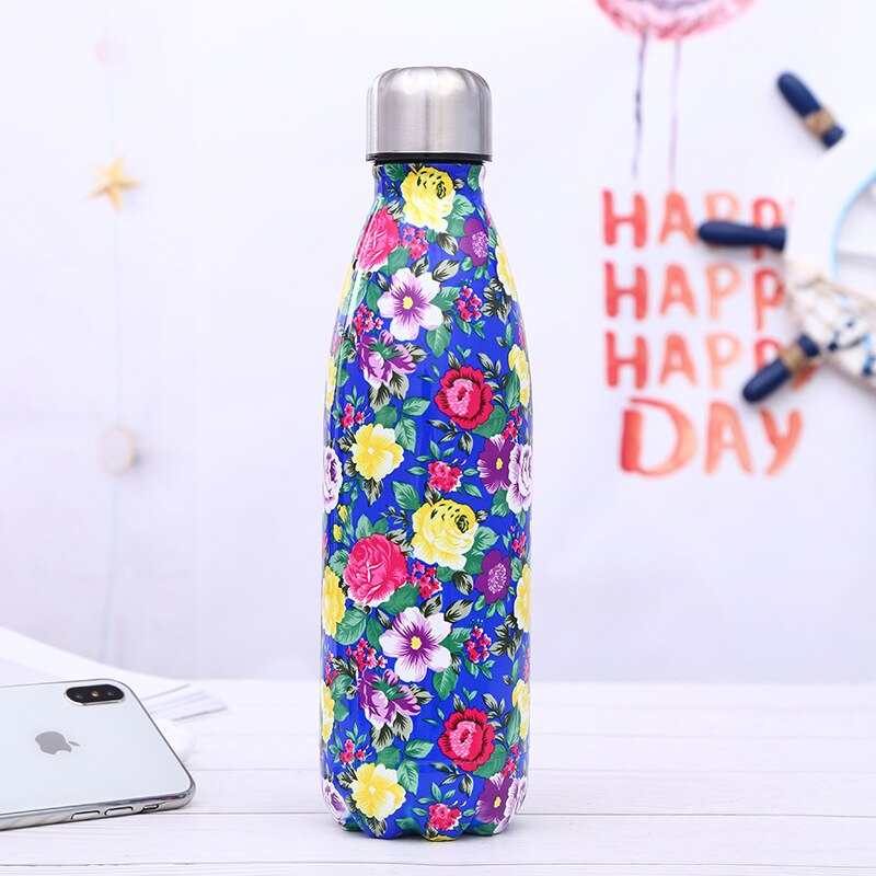 1. Stainless steel insulated water bottle 500ml sports thermos