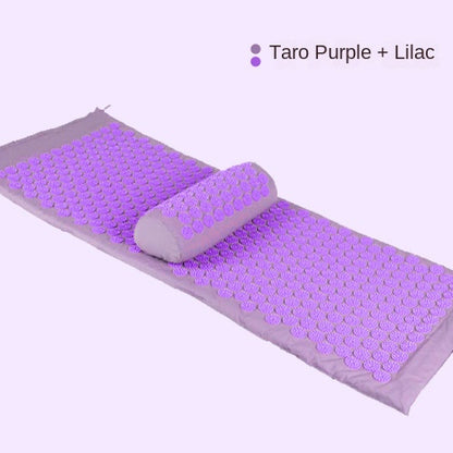 Acupressure mat and pillow set in Taro Purple and Lilac for relaxation and recovery.