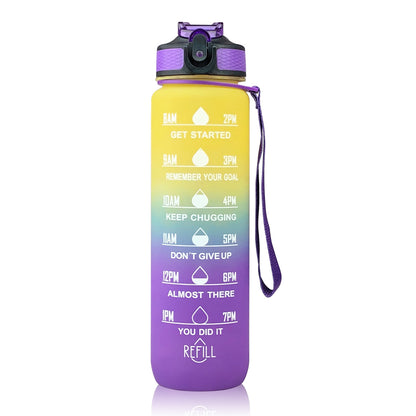 Sports water bottle with straw for outdoor activities
