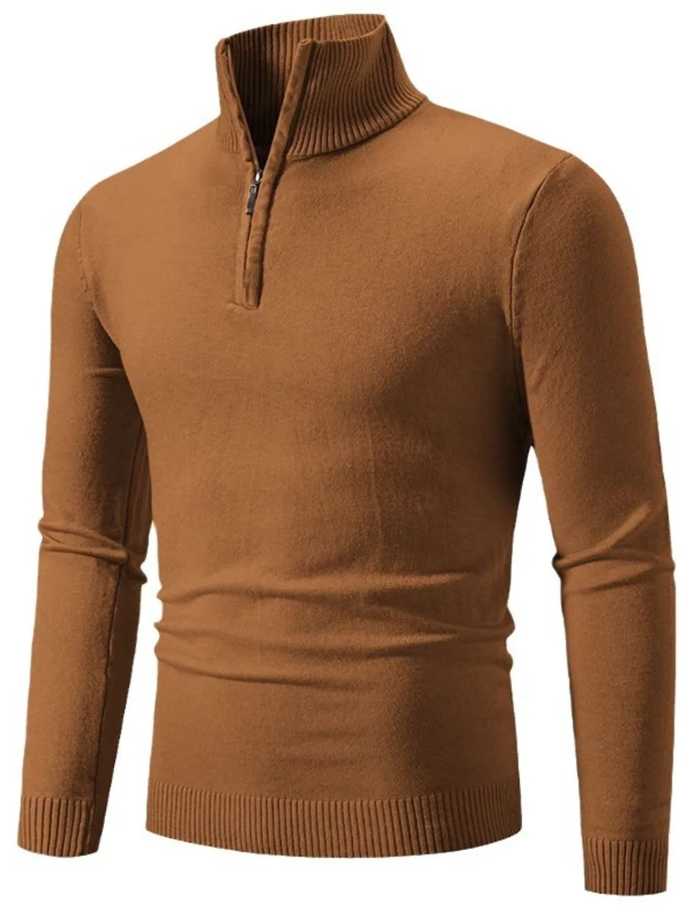 Men's quarter zip sweater zip neck knit pullover