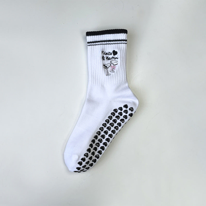 Yoga socks for women with colorful rope mouth design